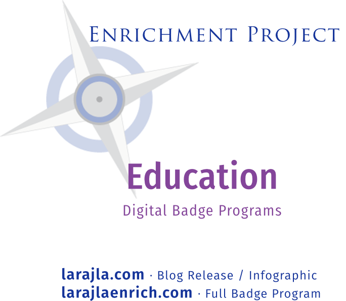 Enrichment Project | Enrich Expert
Education
Digital Badge Programs
larajla.com | larajlaenrich.com
